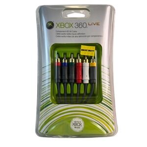 Microsoft Xbox 360 Component HD AV Cable High Definition RCA Gold Plated 8ft NEW